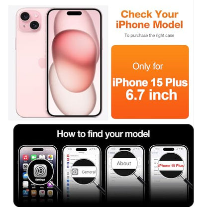 I&H for iPhone 15 Plus 6.7 inch Case Crystal Clear Non-Yellowing, Shockproof, Anti-Scratch, Transparent Hard Back Cover with Soft Bumper - size: For iPhone 15 Plus