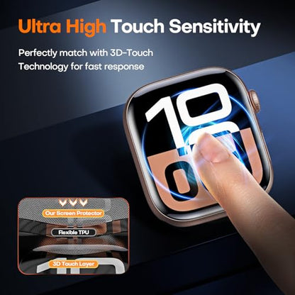 TOCOL 8 Pack Screen Protector for Apple Watch Series 11/10 42mm,[HD Clear] [Scratch Resistant] [Bubble Free] [Easy Installation] Ultra-thin TPU Flexible Soft Film 42mm, Clear - size: 42mm