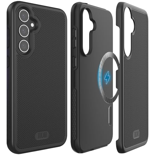 TUDIA MergeGrip Magsafe Compatible Phone Case for Samsung Galaxy S23 FE 2023 - Dual Layer, Shockproof, Military Grade, Non-Slip, Heavy Duty Protective Phone Case with Wireless Charging - Matte Black - color: Matte Black, size: Magnetic Galaxy S23 FE