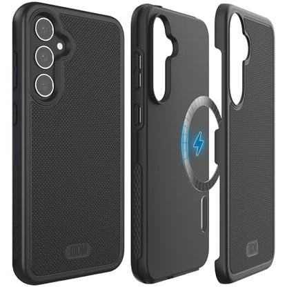TUDIA MergeGrip Magsafe Compatible Phone Case for Samsung Galaxy S23 FE 2023 - Dual Layer, Shockproof, Military Grade, Non-Slip, Heavy Duty Protective Phone Case with Wireless Charging - Matte Black - color: Matte Black, size: Magnetic Galaxy S23 FE