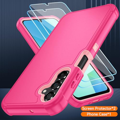 for Samsung Galaxy A16 5G Case : 3-Layer Shockproof Phone Cover with HD Screen Protector,Hybrid Protective Military-Grade Drop Protection for Galaxy A16 5G Phone Case (Pink/Rose Gold) - color: Pink/Rose Gold
