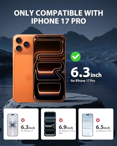 GIGIKISS 2 Pack Privacy Screen Protector for iPhone 17 Pro - size: for iPhone 17Pro 6.3 inch - Black