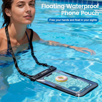 Rynapac 4 Pack IPX8 Waterproof Phone Pouch Floating- [Up to 8.5"] with Adjustable Lanyard for iPhone 17 16 15 Pro Max