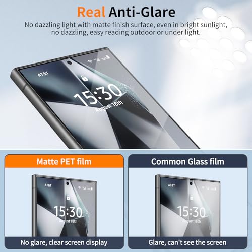 2 Pack Samsung Galaxy S24 Ultra HD Clear Screen Protector, PET Film with Auto Dust Elimination Cabin, Anti-Glare, Sensitive Touch, Bubble-Free, Case Friendly - color: S24-HD