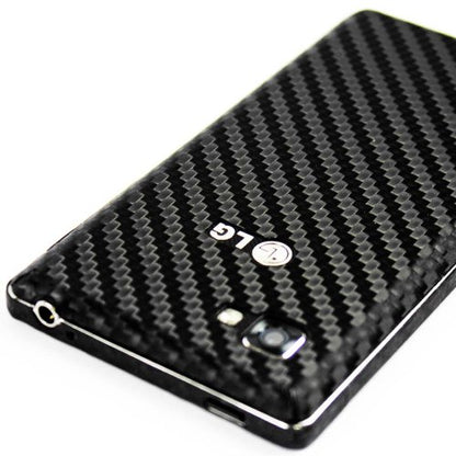 Armorsuit MilitaryShield Black Carbon Fiber Skin Wrap Film + HD Clear Screen Protector for LG Optimus 4X HD - Anti-Bubble Film