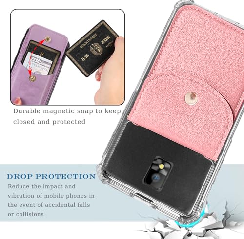 Back Wallet Case with Detachable Lanyard for Hot Pepper Tepin, Crossbody Necklace Strap & Wrist Strip HotPepper Tepin Phone Cover for Girls Women | Faux Leather Shockproof Stylish - Pink - color: Pink