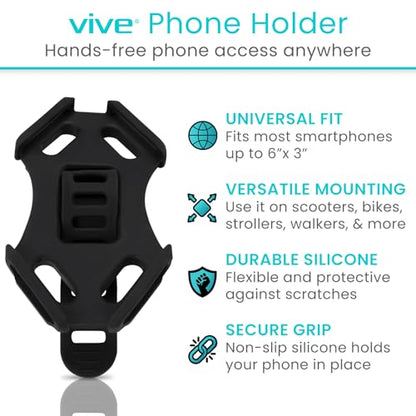 Vive Phone Holder - Universal Cell Phone Mount for Bike, Car, Motorcycle