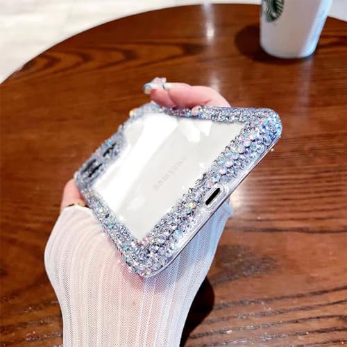 Compatible with Samsung Galaxy S22 Ultra Bling Clear Case for Women,Glitter Phone Case with Sparkle Rhinestone Diamond Camera Protection，Airbag Anti-Fall Crystal Hard Cover for Girl - size: Galaxy S22 Ultra