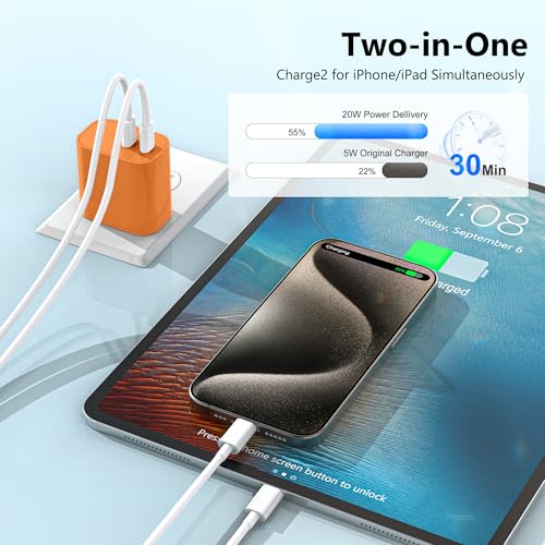 USB C Charger Block 3 Pack, Dual Port 20W Fast Wall Plug(Orange) - color: Orange