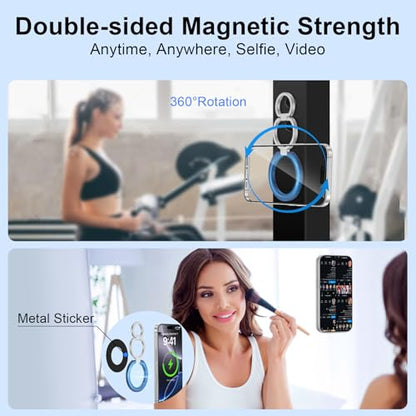 Magnetic Ring Holder for MagSafe Dual-Side Magnets Removable Gym Phone Grip - color: blue
