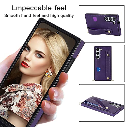 CCSmall for Samsung Galaxy S23+ Plus Crossbody Case w Card Holder KB Purple - color: Purple, size: Galaxy S23 Plus
