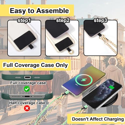 XANGNIER Clip and Go Strap for Phone with Wallet Crossbody,Chain Gold - color: Chain Gold