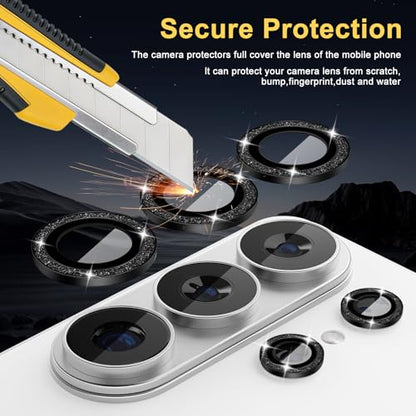 Camera Lens Protector for Samsung Galaxy S26 Ultra, Glitter Black - color: Glitter Black