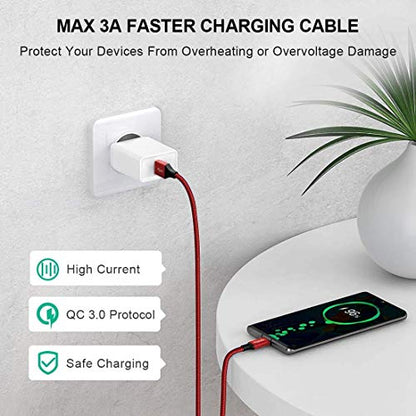 etguuds Long USB to USB C Cable, 16ft USB A to USB C Cable Fast Charging - color: Red