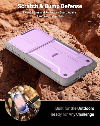 Poetic Revolution Case for Samsung Galaxy S26, [Slide Camera Cover], [20FT Mil-Grade Drop Tested], Full-Body Military Grade Rugged Dual-Layer Shockproof Cover with Kickstand, Purple - color: Purple, size: Galaxy S26