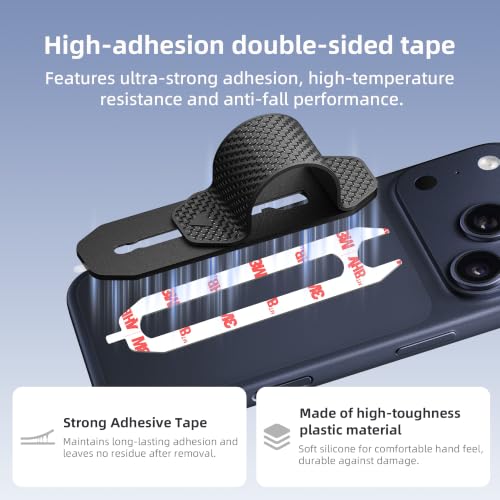 2Pcs Retractable Ring Stand – Telescopic Phone Grip with Matte Silicone Kickstand, Adhesive Hook Mount – Universal Anti-Drop Holder