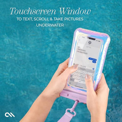 Case-Mate Soap Bubble IP68 Waterproof Phone Pouch - Travel Beach Cruise Ship Essentials - Floating Waterproof Phone Case with Crossbody Lanyard for iPhone 17 Pro Max/16 Pro/15/14/13/S26 - Iridescent
