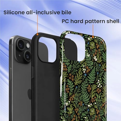 Case for iPhone 14 Plus, Shockproof Hybrid Protective Phone Case, Dual-Layer Drop Protection Anti-Scratch, Fern Leaf - color: Fern Leaf, size: iPhone 14 Plus