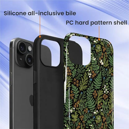 Case for iPhone 14 Plus, Shockproof Hybrid Protective Phone Case, Dual-Layer Drop Protection Anti-Scratch, Fern Leaf - color: Fern Leaf, size: iPhone 14 Plus
