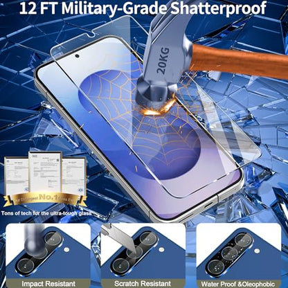Samcorn [3+3 Pack Pack Galaxy A17 5G Screen Protector, HD Clear Tempered Glass, Fingerprint Unlock, 3D Curved, Scratch Resistant, No Bubble for Samsung Galaxy A17 5G Glass Screen Protector