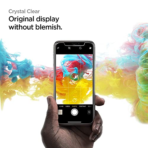 Spigen Tempered Glass Screen Protector [GlasTR EZ FIT] designed for iPhone 11 Pro/iPhone Xs/iPhone X [5.8 inch] [Case Friendly] - 2 Pack | 9H Hardness Tempered Glass, Easy Installation Kit, Case-Friendly, Crystal Clear, Touch Responsive, Oleophobic Coatin
