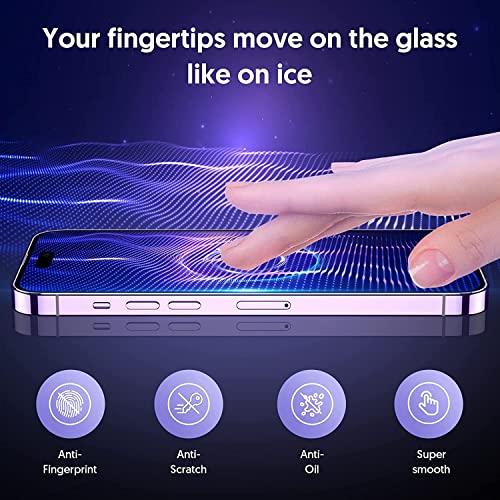 Fotbor for [3+3 Pack] iPhone 14 Pro Screen Protector with Camera Lens Protector, 9H Shatterproof Tempered Glass Film with Easy Installation Frame, HD Clear Sensitive Full Coverage 6.1 Inch - size: iPhone 14 Pro-6.1 inch