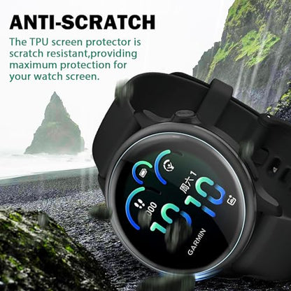 6 Pack Compatible for Garmin Vivoactive 5 Sreen Protector Clear, HD Anti-scratch Flexible TPU [Not Glass] Protector for Vivoactive 5 Watch Film with Sensitive Touch - size: Vivoactive 5