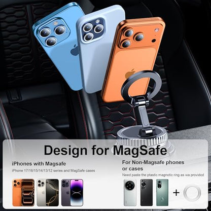 Car Phone Holder for Magsafe [2026 89+LBS Suction & 3700gf Magnetic] 360° Adjustable Cell Phone Mount, Phone Holders for Your Car Dashboard Windshield Camera for iPhone 17-12