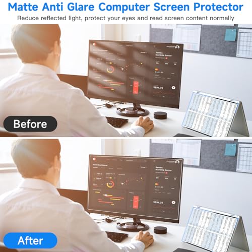 2 Pack 23.8 Inch 1920x1080P Anti Glare Screen Protector, Eye Protection Matte Anti Glare Film & Anti Scratch Screen Protector for 23.8'' with 16:9 Aspect Ratio Widescreen Desktop Monitor - size: 23.8 Inch (Diagonal) - 16:9 Aspect Ratio
