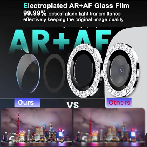 Zeking (2 Set) Bling Camera Lens Protector Compatible with iPad Air 11 (2026) 5G, Glitter Bling Sparkly 9H Tempered Glass Protector Metal Individual Ring (Bling-Silver) - color: BlingGold