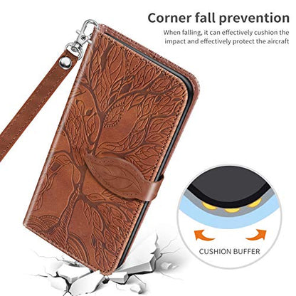 Wallet Case for Samsung Galaxy S26 2026 with Card Holder,Brown | Credit Slots, Wrist Strap, Folio Kickstand ,Shockproof TPU Shell,Magnetic Closure PU Leather Protective Phone Cover - color: Brown, size: samsung galaxy s26