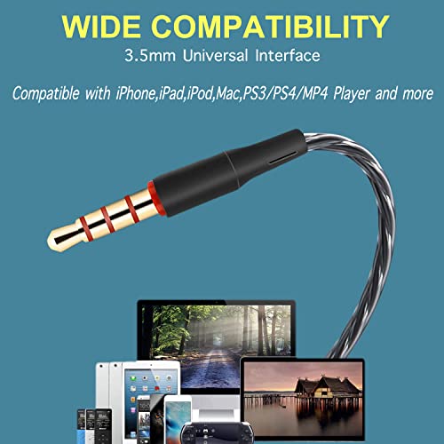 Cianyyee 6Pack Earbuds Headphones Wired with Microphone，in-Ear Earbuds,Noise Isolating,Powerful Heavy Bass, Earphones Compatible with iPhone, iPod, iPad, MP3, Laptops, and Most 3.5mm Jack - color: 3Black+3White