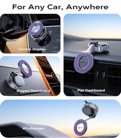 VICSEED Upgraded Car Phone Holder for Magsafe Car Mount [Strongest Suction] - color: Purple