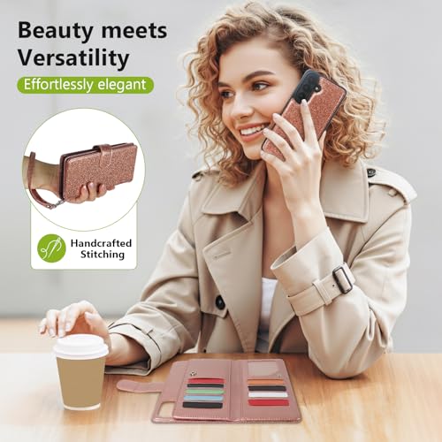 Varikke for Galaxy S26+/Plus Wallet Case Magnetic Detachable, Rose Gold - color: Rose Gold, size: Galaxy S26+/S26 Plus 6.7"