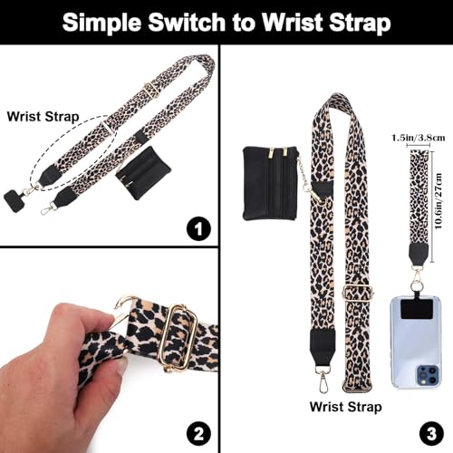 XANGNIER Clip and Go Strap for Phone with Wallet Crossbody,Leopard - color: Leopard