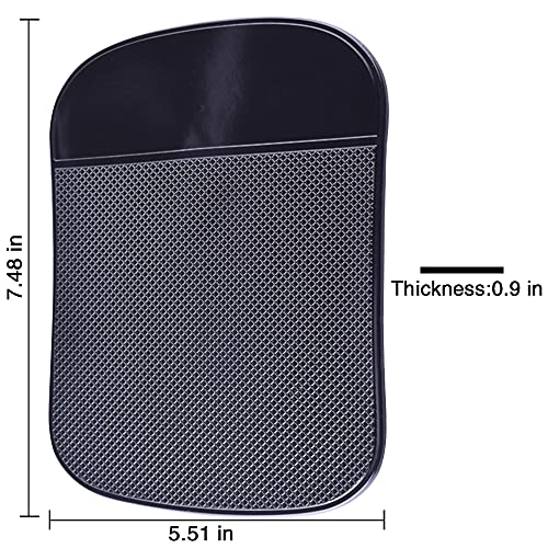 Car Dashboard Sticky Pad (2 Pack), Larger Size Reusable and Washable Anti-Slip Cell Pads with Strong Adhesive, Can Hold Cell Phones, Sunglasses, Coins ect. (7.5" x 5.5")