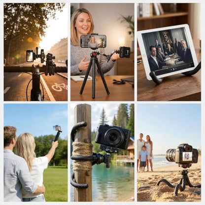 NEEWER TP34 Camera Tripod w Remote, Mini Flexible Vlog Phone Tripod Stand