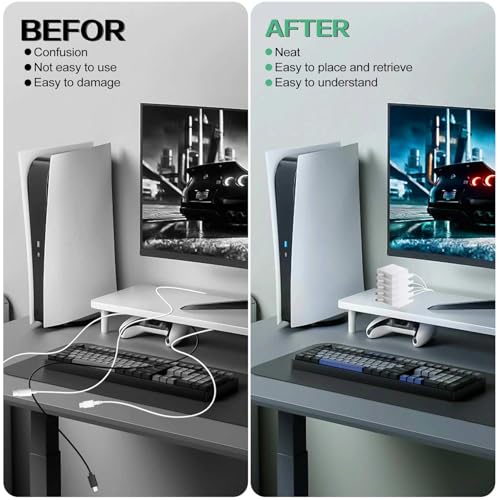 Cable Winder, Lines Charging Cord Organizer, retrievable Cable Management for Longer Original Charging Cables, Cord Retrievers that can be Used as Phone Holders