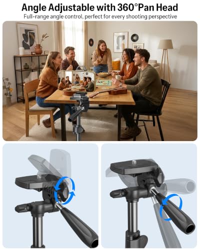 OMOTON TP02-Pro-PK 65" Magnetic Phone Tripod Kit with Fill Light & 2 Remote - color: 8-2-Black PK