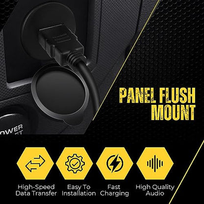 TNP USB Flush Mount Extension Cable for Car Dashboard, Male-Female, 6FT - size: 6FT