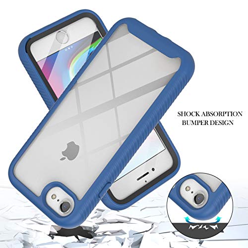 for iPhone 17e/iPhone 16e Case with Screen Protector, Blue | Clear Slim Phone Case, 360 Full Body Protective Cover, Rugged PC Shell Shockproof TPU Bumper, Military Heavy Duty Protection - color: Blue