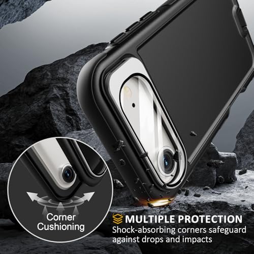 Follaroma Magnetic for iPhone 17 Air Case with Camera Stand, Black, 6.5" | Built-in Glass Camera Cover,Compatible with MagSafe,Heavy Duty Shockproof Protective,Military-Grade Anti-DropDual Layer Cover - color: Black, size: iPhone 17 Air 6.5''