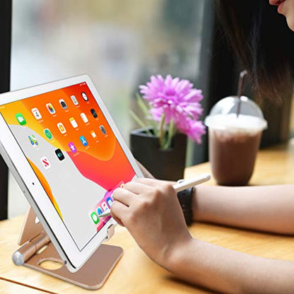 Aduro U-Rise XL Adjustable Aluminum Tablet Stand iPad Holder Foldable Phone Stand Compatible with iPhone iPad Pro 11, 9.7, 10.5 Air Mini 4 3 2, Nexus, Tab, E-Reader (4-12") Gold - color: Gold