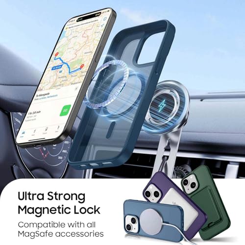 Magnetic for iPhone 15 Plus/iPhone 14 Plus Wallet Case, Deep Blue - color: Deep Blue, size: iPhone 15 Plus/14 Plus
