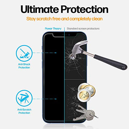 Power Theory Designed for iPhone 12/iPhone 12 Pro Privacy Screen Protector Tempered Glass Anti Spy protection [9H Hardness], Easy Install Kit, 99% HD Bubble Free Case Friendly, Anti-Scratch, 2 Pack - size: iPhone 12/12 Pro [2-Pack]
