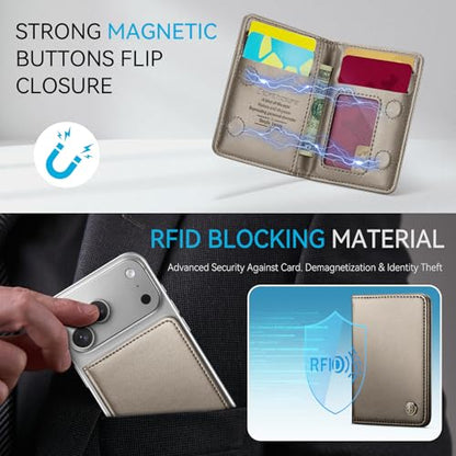 Defencase for Magsafe Wallet Magnetic Card Holder RFID Blocking, Titanium - color: Fashion Desert Titanium