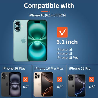 SAMKE 3Pcs Screen Protector for iPhone 15/15Pro and iPhone16 Tempered Glass - size: iPhone 16 and iPhone 15/15Pro