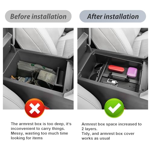 SKTU 2Pack for 2025-2027 Nissan Murano Center Console Organizer Durable - color: 2025-2027 Murano Mat&Center Console Organizer