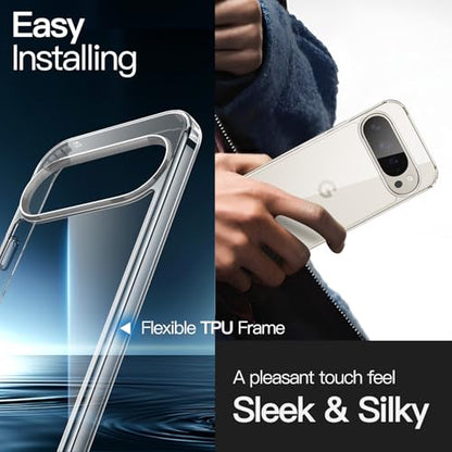 JETech Case for Google Pixel 10/10 Pro, Anti-Yellowing, Clear | Shockproof Protection, Scratch Resistant Hard PC Back, Durable Transparent TPU Bumper - color: Clear, size: Pixel 10/10 Pro