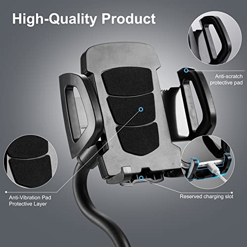 YUHENG Car Cup Holder Mount with 360° Rotation Adjustable Gooseneck,Car Phone Holder Mount for All Smartphones Cup Holder Cell Phone Automobile Cradles - color: Black